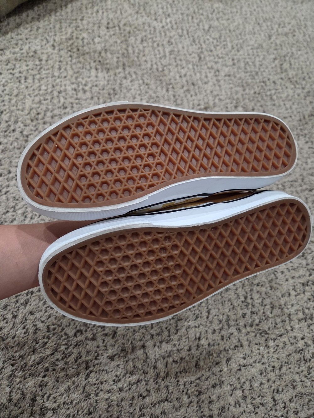 Vans Checkerboard Slip-On Sneakers - Yellow and White - Picture 4 of 5
